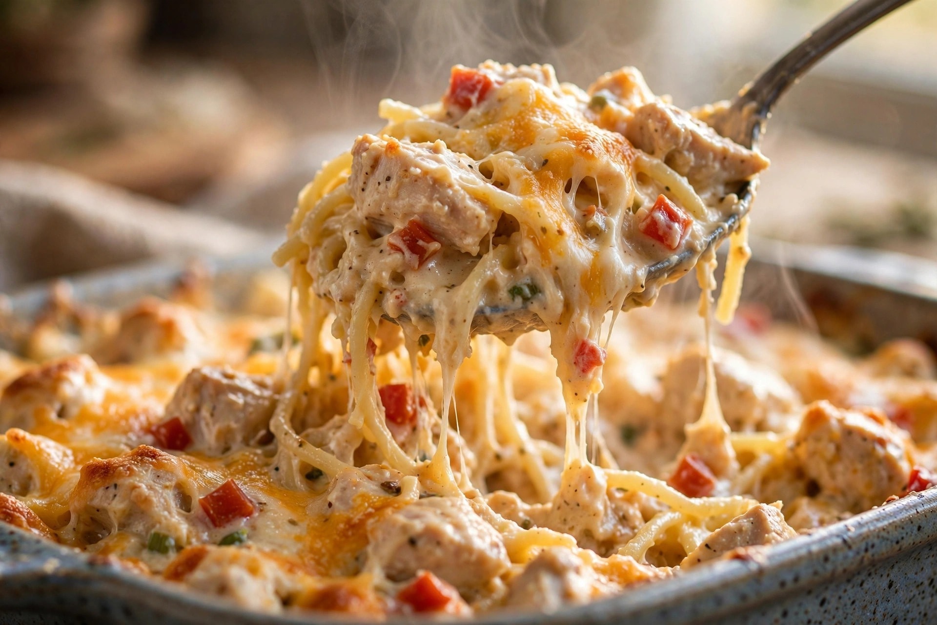 Southern Louisiana Chicken Tetrazzini fresh from the oven